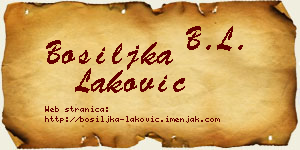 Bosiljka Laković vizit kartica